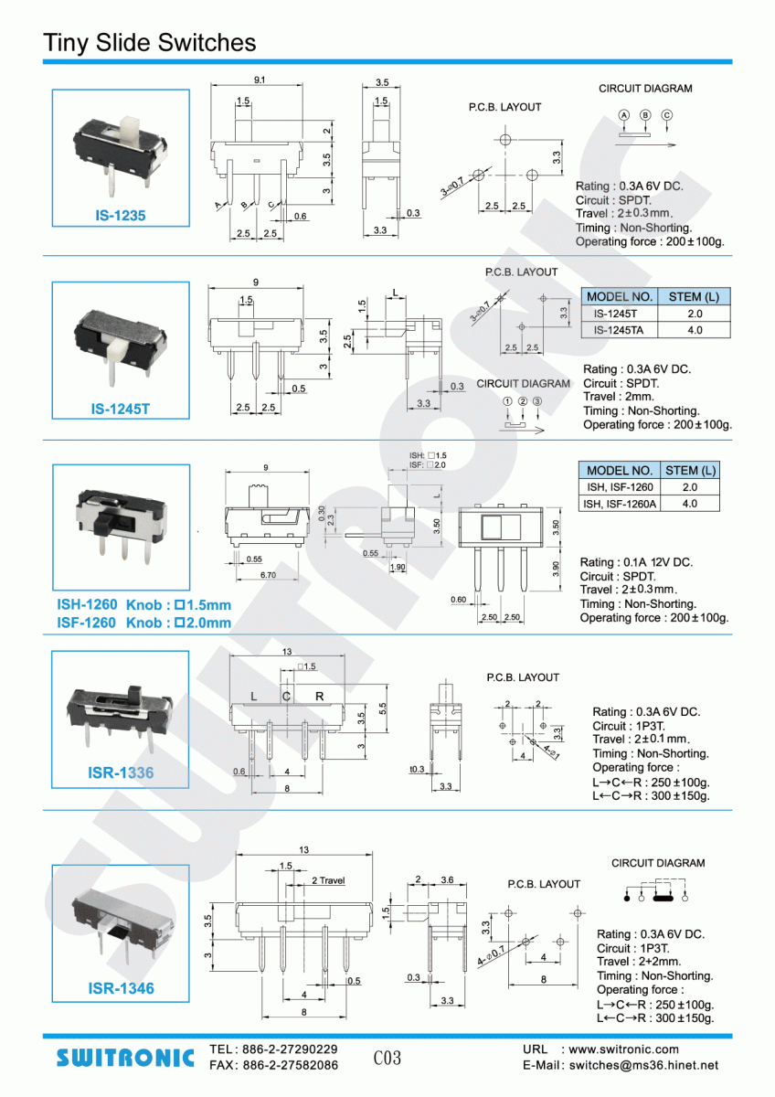 Tiny Slide Switch