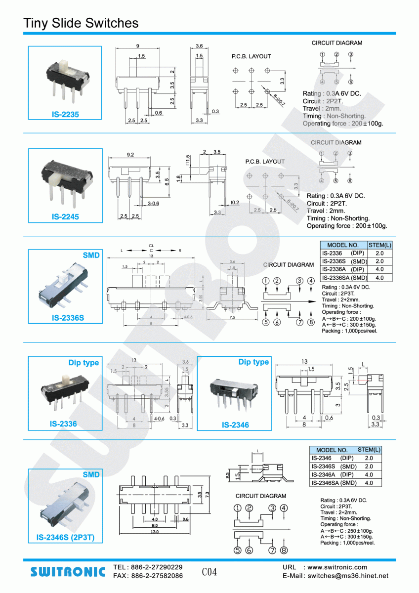 Tiny Slide Switch