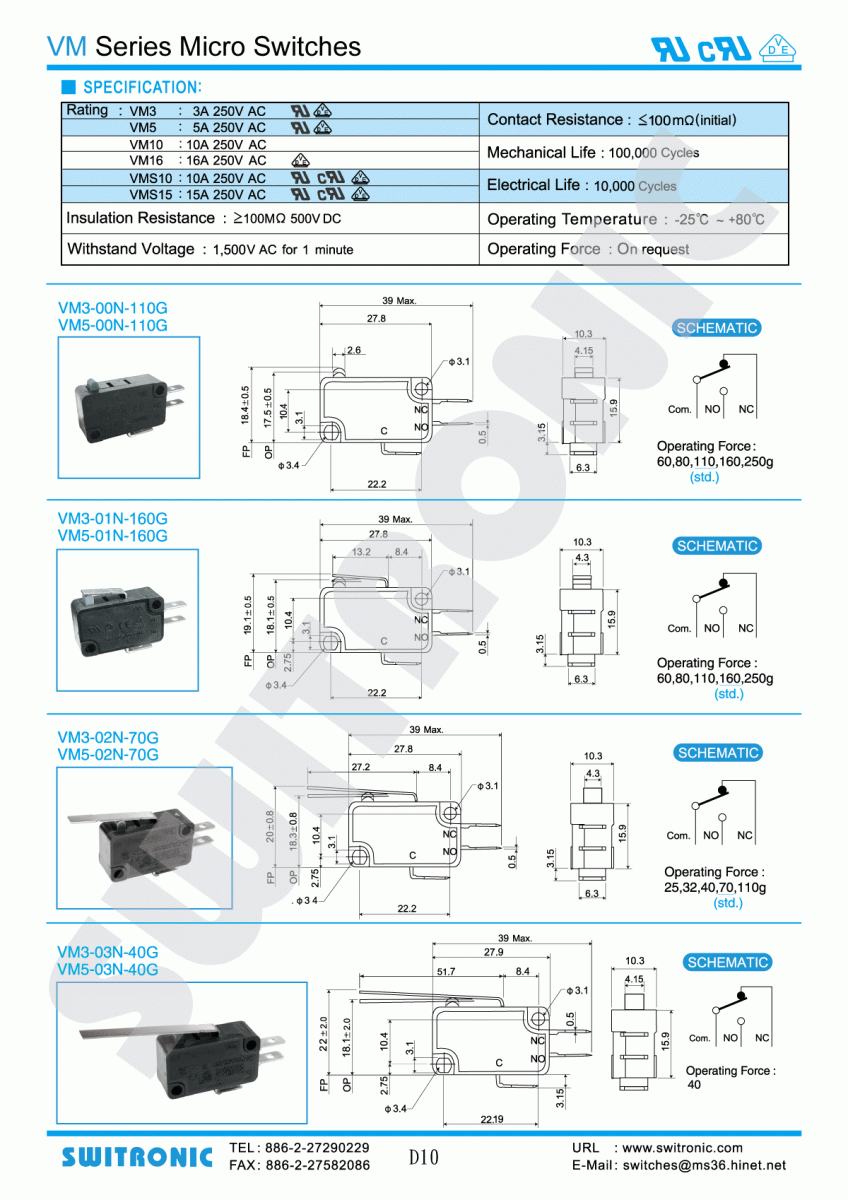 VM Series Micro Switch