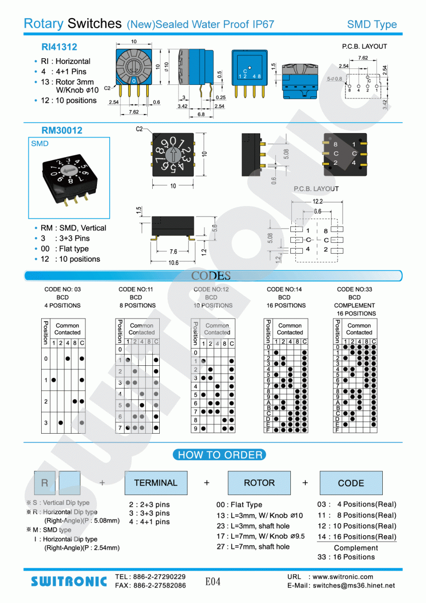 Rotary SMD Switch