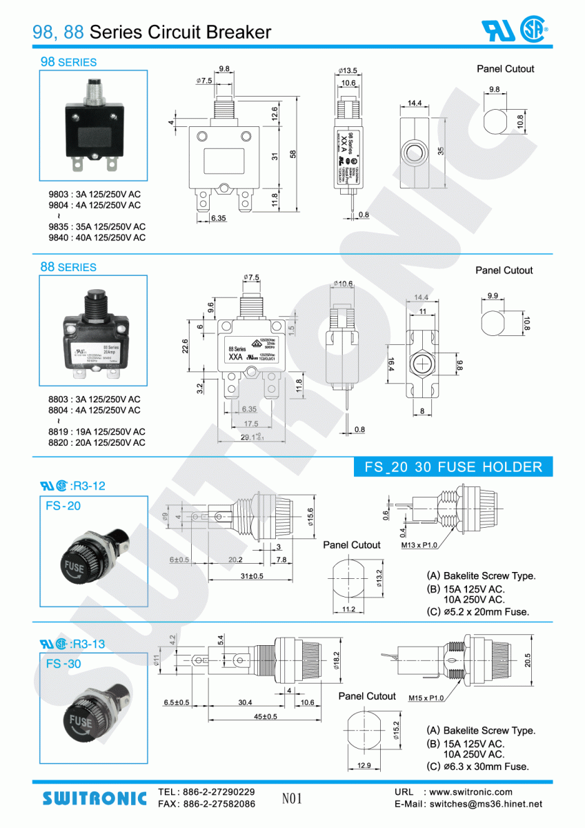 98 88 Series Circuit Breaker